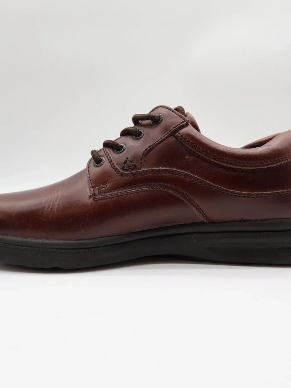 Hush Puppies Glen Casual Shoes Mens 10 Dark Brown Leather Oxford ZeroG Comfort